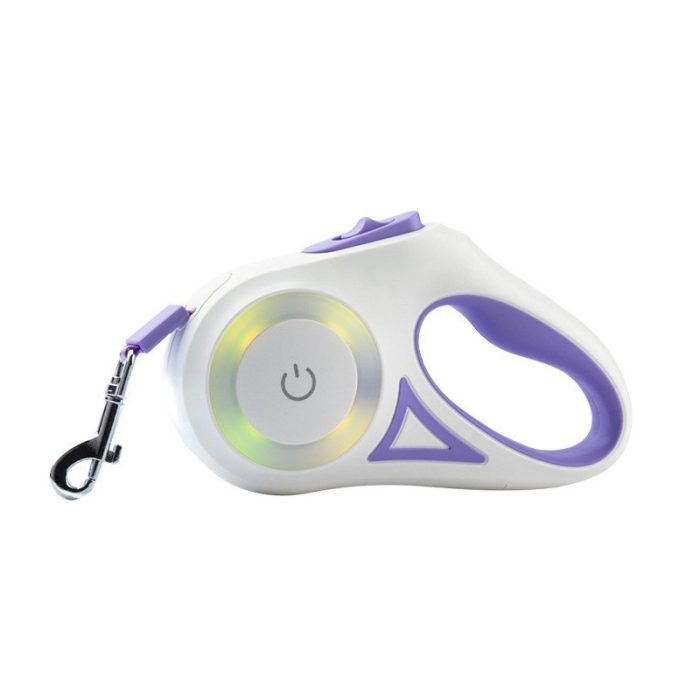 5m Long LED Dog Leash-Purple