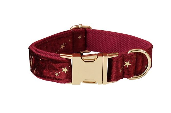 Red Star Dog Collar (4) Red Velvet Bowtie Dog Collar and Leash Set (Copy)
