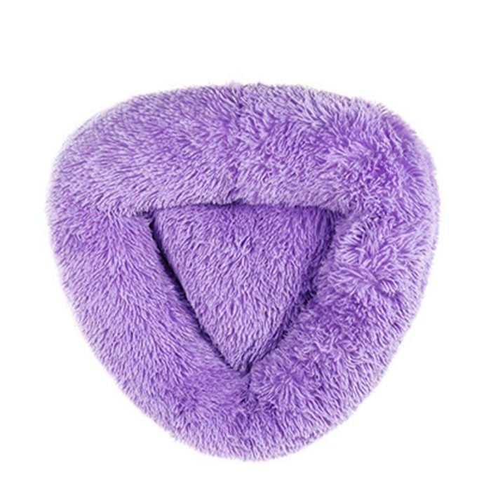 Plush Triangle Pet Bed-Purple