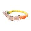 Handmade Leather Knitted Dog Collar-Yellow Orange Green