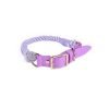 lesleypet-dog collar (12) Handmade Leather Knitted Dog Collar-Purple