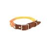 lesleypet-dog collar (3) Handmade Leather Knitted Dog Collar-Yellow Gradient