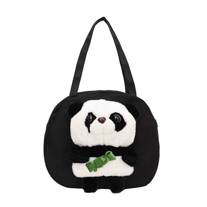 Canvas Panda Bag-Black