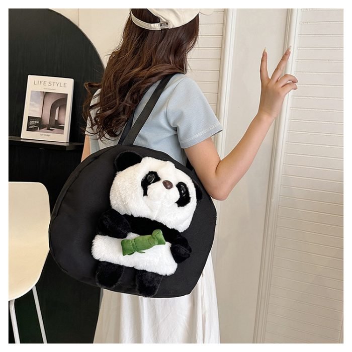 Canvas Panda Bag-Black