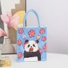 Felt Panda Tote Bag-Blue