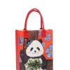 Felt Panda Tote Bag-Red