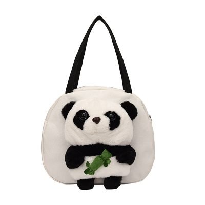 Canvas Panda Bag-White