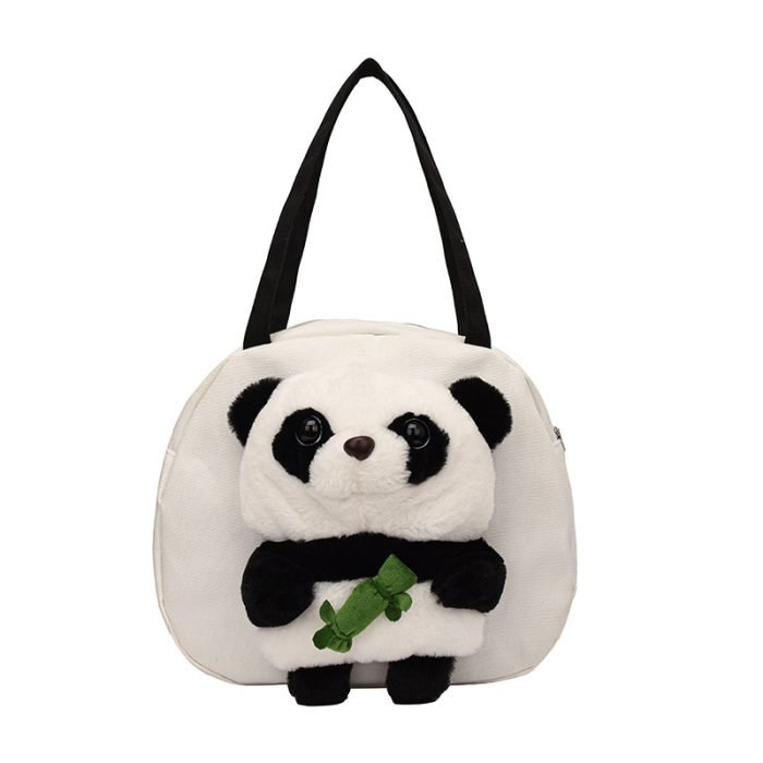 Canvas Panda Bag-White