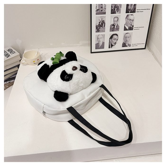 Canvas Panda Bag-White