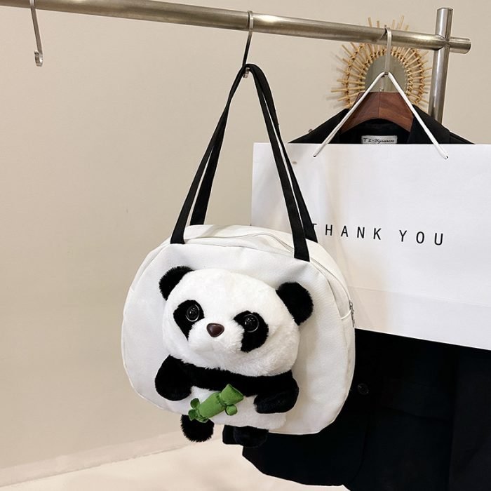 Canvas Panda Bag-White